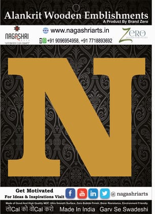 Brand Zero Alphabets, Numbers, Monograms - Upper Case N - CLBBT Font - Select Your Preference
